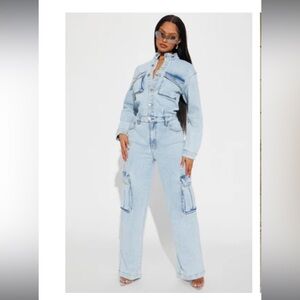 Women’s Light Wash Denim Jumpsuit